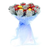 Букет из мягких игрушек, мишек, сердечек, конфет ЧФ15ВМ28РМ29ПД22Ц10