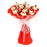 Букет из мягких игрушек, мишек, сердечек, конфет ЧФ15ВМ28РМ29ПД22Ц10