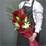 Мужской букет цветов на 23 Февраля, 9 мая flow23