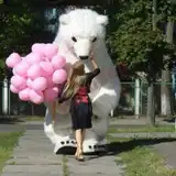 Ростовой белый медведь - мишка с экспресс-поздравлением МИШКА