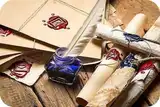 Старинное письмо с восковой печатью и поздравлением ПИСЬМО