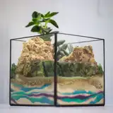 Флорариум "Мини-Куб с водоёмом" 00020