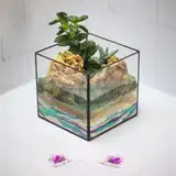 Флорариум "Мини-Куб с водоёмом" 00020