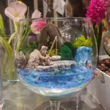 Флорариум с рыбаком, водоёмом и водопадом Flo09