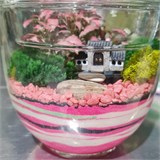 Яркий розовый флорариум "усадьба" Flo10