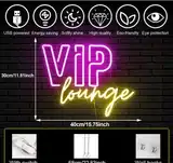 Неоновая надпись VIP lounge 40 на 30 см НЕОН 1