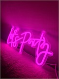 Неоновая надпись LETS PARTY 40 на 18 см НЕОН2