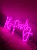 Неоновая надпись LETS PARTY 40 на 18 см НЕОН2