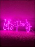 Неоновая надпись LETS PARTY 40 на 18 см НЕОН2