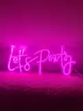Неоновая надпись LETS PARTY 40 на 18 см НЕОН2