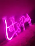 Неоновая надпись LETS PARTY 40 на 18 см НЕОН2