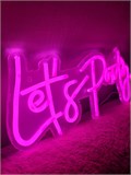 Неоновая надпись LETS PARTY 40 на 18 см НЕОН2