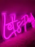 Неоновая надпись LETS PARTY 40 на 18 см НЕОН2
