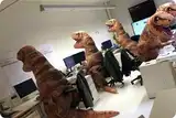 Аниматор в костюме ростового динозавра ДИНОЗАВР2
