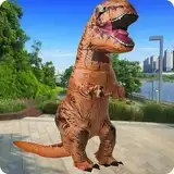 Аниматор в костюме ростового динозавра ДИНОЗАВР2
